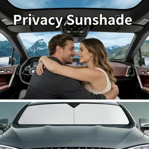 Adjustable Car Windshield Sunshade Portable Foldable for Cooling & UV Protection Fits Sedan SUVs MPVs Automatic Retractable Collapsible Design Easy Storage