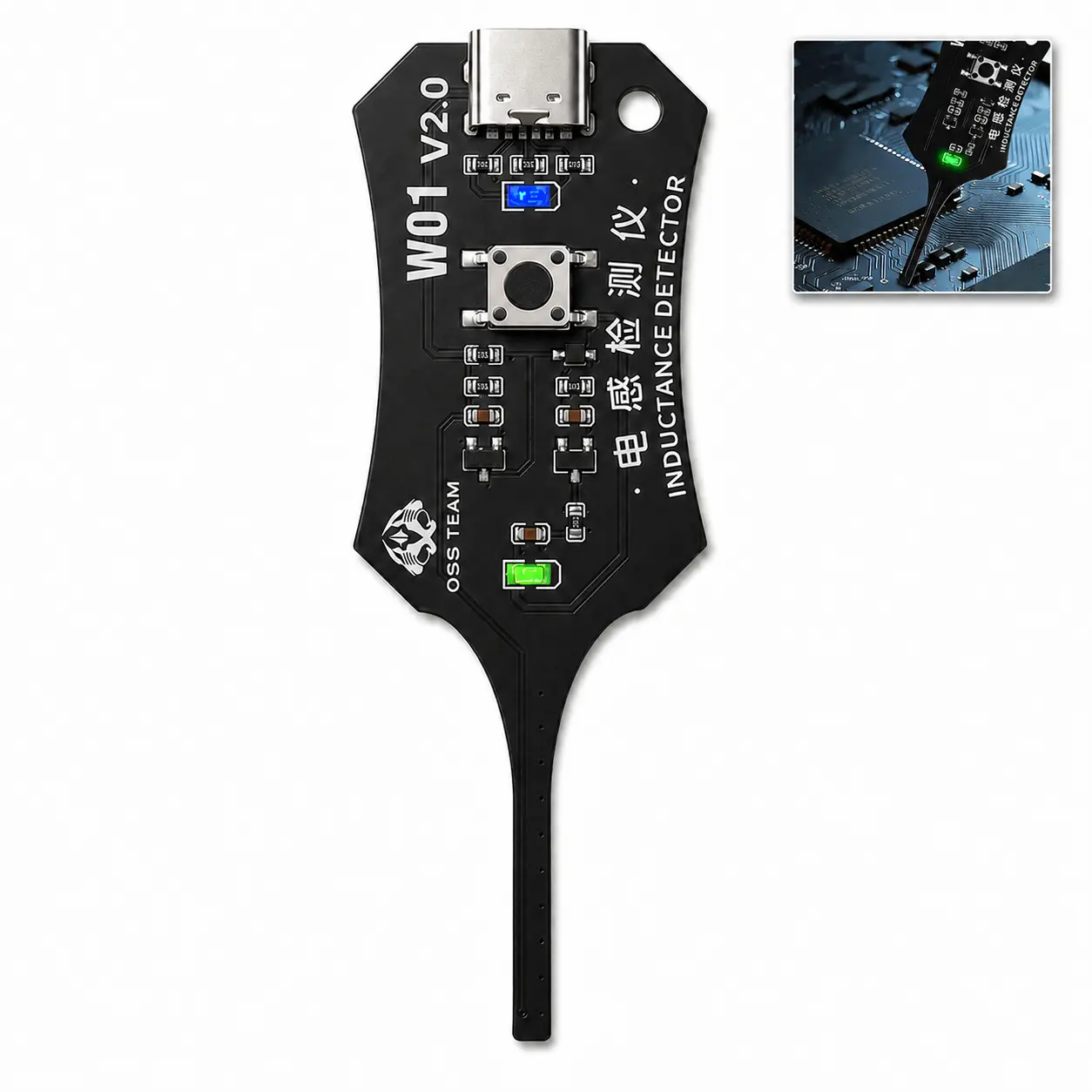 Portable Type-C Inductance Tester – Inductor Detector for Electronic Circuit Boards, Motherboard Coils, PC & Phone Repair