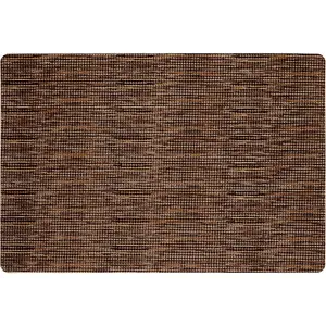 Smooth Step Houndstooth Low Profile Utility Kitchen Mat, Machine Washable, with Non-Slip Backing, Brown/Beige, 24"x35"