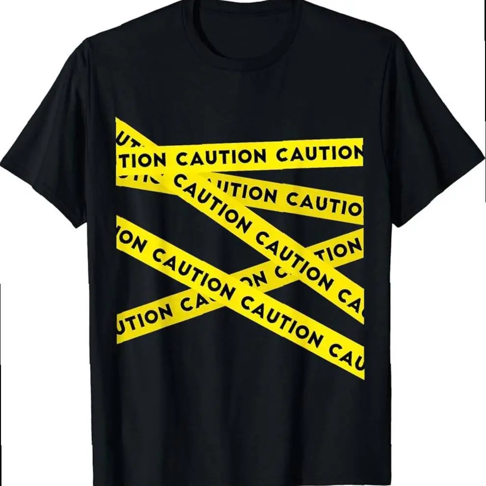 Caution!! Graphic Caution Tape Warning T-shirt