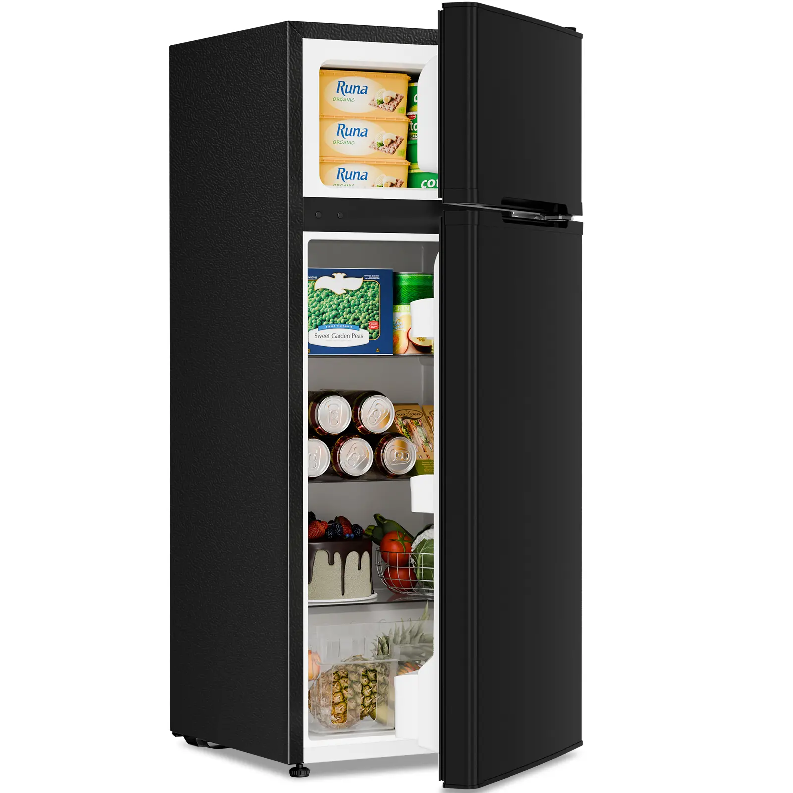 Electactic Compact Refrigerator with Freezer,2 Door Mini Fridge,Adjustable Shelf,Small Fridge for Bedroom Office Dorm Kitchen,3.2 Cu.Ft.BLACK