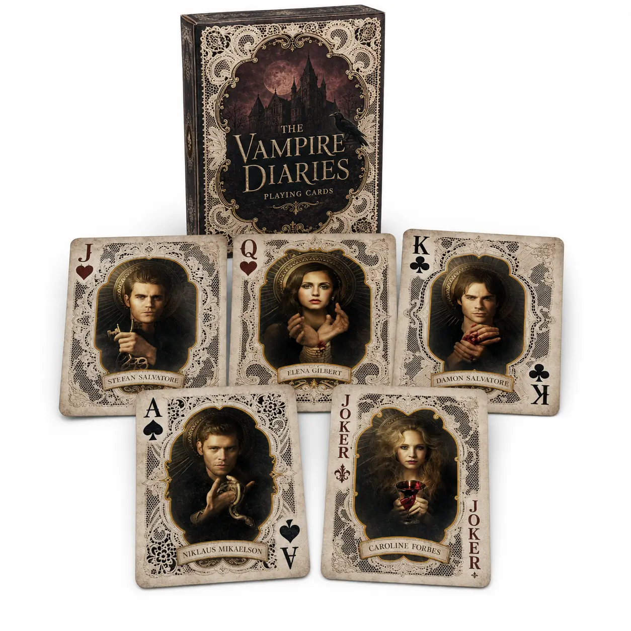 The Vampire Diaries Playing Cards, 54-Card Poker Size Deck, Movie Collectible Gift Set For Fans
