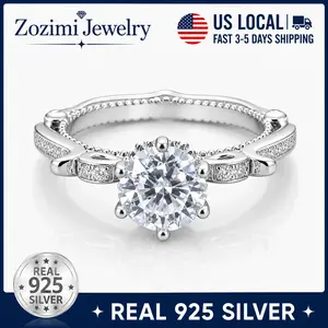 S925 Sterling Silver 2CT Vintage Victorian Cathedral Queen Ring, Luxury Retro Palace Ring for Women Daily/Engagement/Wedding Wear