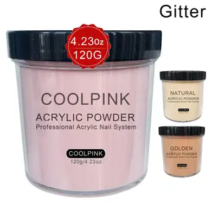 Acrylic Nail Powder Kit - 4Oz Glitter, Cool Pink, Golden, And Natural Shades for Extensions, Sculpting, And 3D Art. Free from Formaldehyde, No Lamp Required, Packaged in a Sturdy Container Or Box