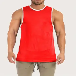 4PCS Men's Plus Size Athletic Tank Tops - Fashionable And Casual Sleeveless Workout Shirts Contrast Colors