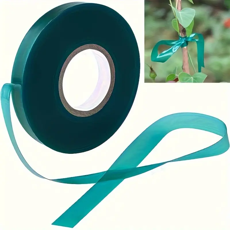 2 rolls Grafting Tape for Fruit Trees and Garden Flowers, Stretch Tie Tape Roll, Thick Sturdy Plant Ribbon, Garden Green Vinyl Stake Gardening Tools, Garden Supplies For Indoor Outdoor Patio Plant/Length 147.64ft