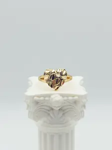 14K Gold Plated Nugget Ring, Heart Nugget Ring
