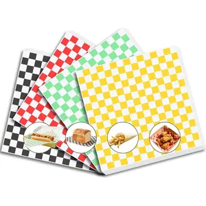 100 count Deli Paper Sheets, 7x7 In Variety Pack Checkered Wax Paper Sheets for ,  Resistant Sandiwch Wrapping Papers, Elegant  Basket Liners For Party, Festival and Outdoors