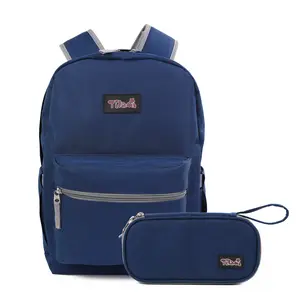 Tilami Basic Backpack with Pouch for Travel, 17 inch Laptop Bag with 2 Padded Compartment, 20L Water Resistant Bookbag for Women and Mem