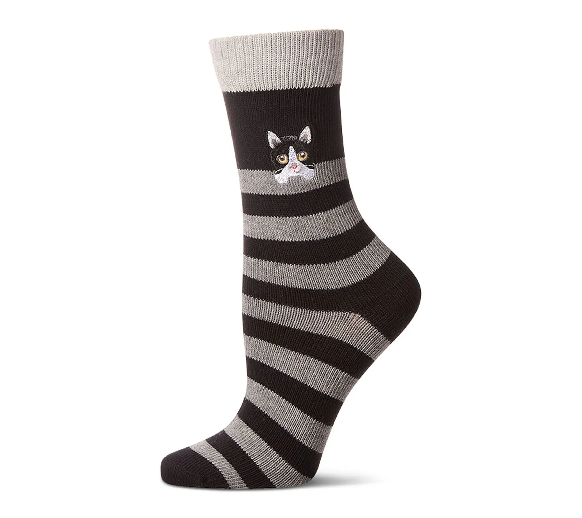 MeMoi Women's Embroidered Cotton Novelty Crew Socks