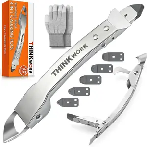 Caulking Tool Kit, 4 in 1 Remover Tool, Tool for Window Sink Tile Joint, Silver