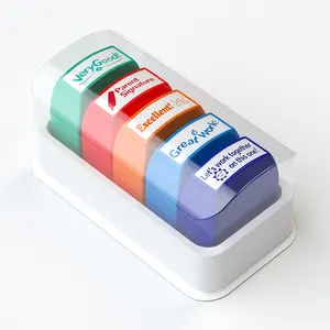 Colorful Spanish Teacher Fun Stamp Set, 5/8 Pieces, Encourage Classroom Comments, Positive Reinforcement, Back-To-School, Teacher Appreciation Gift, Office Supplies