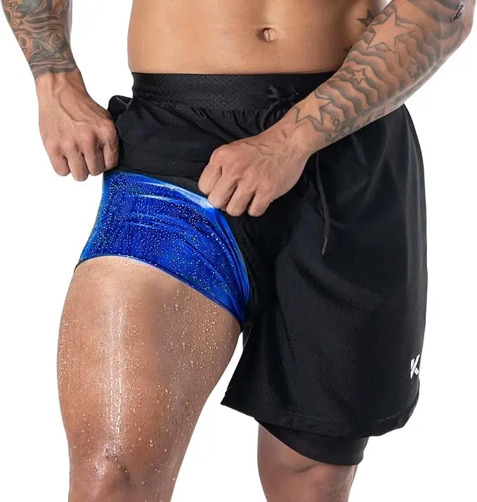 Kewlioo Men's Athletic Heat Trapping Sauna Shorts for Gym, Exercise