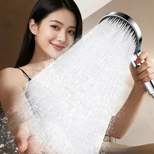 Powerful Pressure Showerhead System with Handheld Spray, 4-In-1 Rain Shower Modes, Wall-Mounted Bath Fixture, Ideal for Bathing and Spa Use