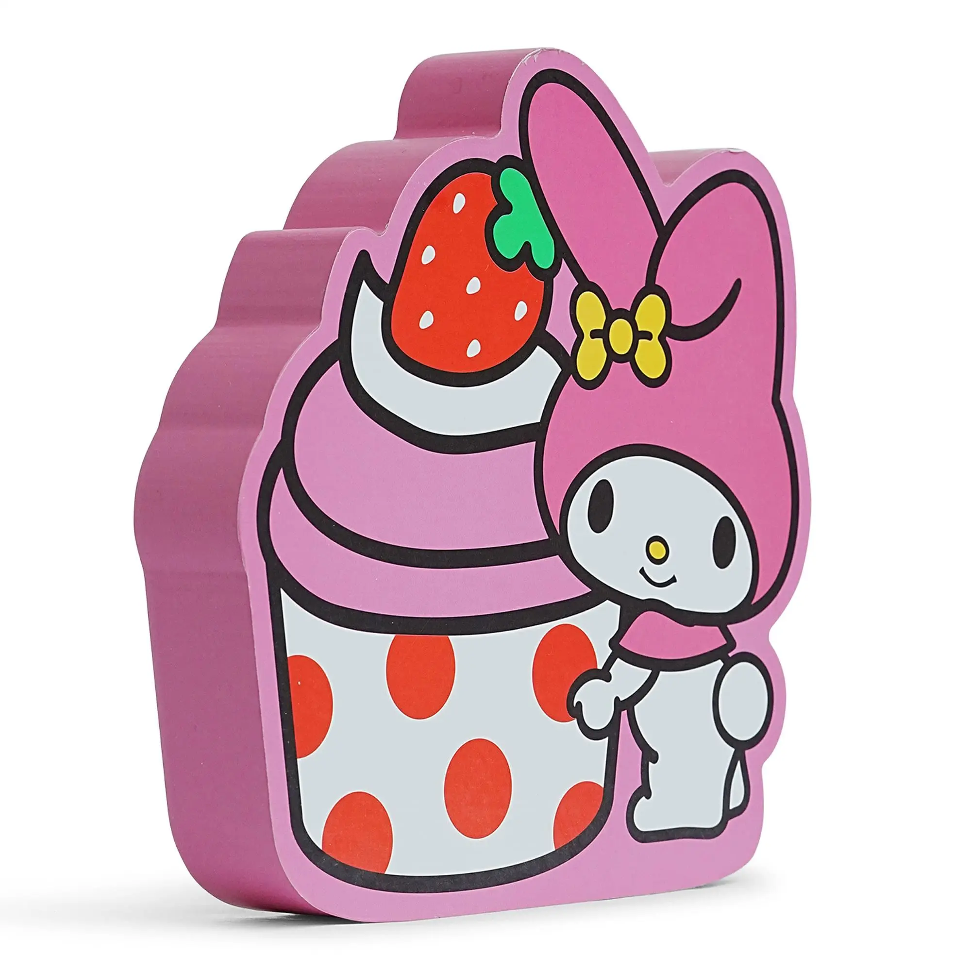 Sanrio My Melody Strawberry Cupcake Die-Cut Wooden Wall Art Sign | 7 x 8 Inches