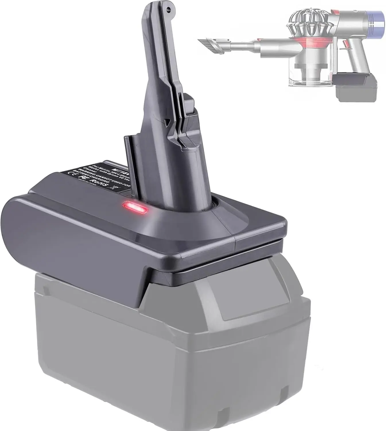 for Dyson V8 Battery Adapter for Milwaukee 18V Battery Convert to for Dyson V8 Animal Fluffy Motorhead Handheld Vacuum Converter (only MIL18V8 Adapter)