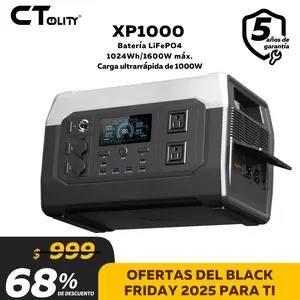 Black Friday Deal CTOLITY XP1000 1600 W Portable Power Station 1024 Wh LiFePO4 Battery 1 Hour Full Charge 1600 W AC Output 100 W USB-C Solar Generator for Home Camping & Travel lfp battery