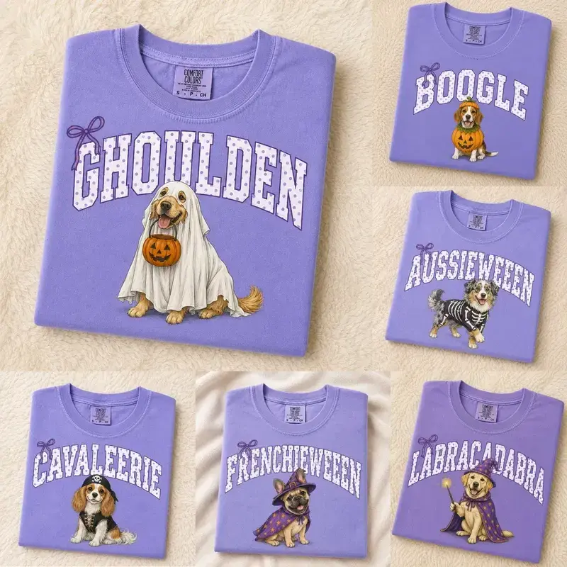 Comfort Colors 30+ Dog Breeds Vintage Halloween Shirt, Funny Dog Mom Tee, Labrador Golden Dachshund Poodle Halloween Shirt, Spooky Season Gift, Vintage Dog Witch Hat Shirt, Pumpkin Trick or Treat Ghost Tee, Spooky Dog Shirt, Dog Mom and Dog Lover Gift