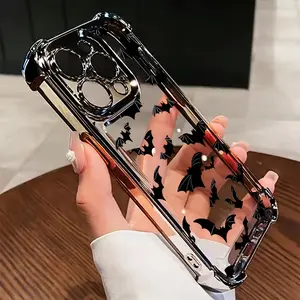 Full Screen Bat Phone Case Compatible with iPhone 17 Air 16 15 14 13 12 11 Pro Max Plus 16e xs max Featuring Strengthened Four Corners Soft Back for Drop Protection Shockproof Protective