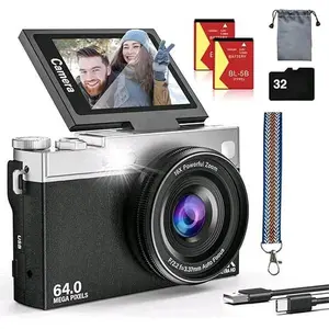 4K Digital Camera for Photography 64.0 Mega Pixels with 10X Powerful Zoom & 32GB SD Card Included