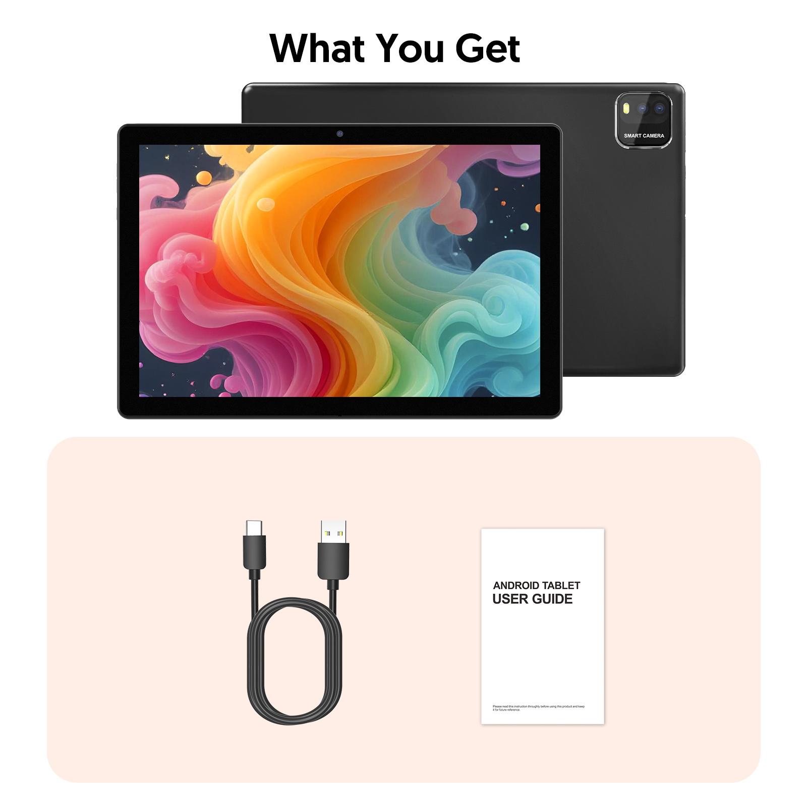 10-Inch Android Tablet Featuring The Latest Android 15, Equipped with 3GB of RAM And 64GB of Storage. This Wi-Fi Tablet Includes a 2MP Front Camera And an 8MP Rear Camera and 6000mAH Battery