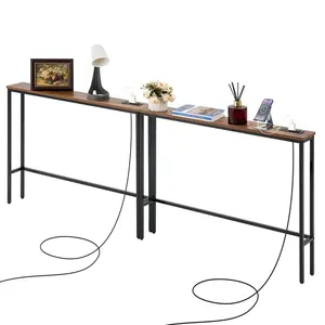 Father's Day Gift VEVOR Narrow Console Sofa Table Couch Table 2 Pieces for Entryway & Living Room
