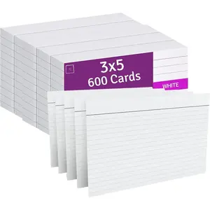Index Cards 3x5, Ruled Lined Flashcards Notecards, Study Cards, White, (600 Pack)