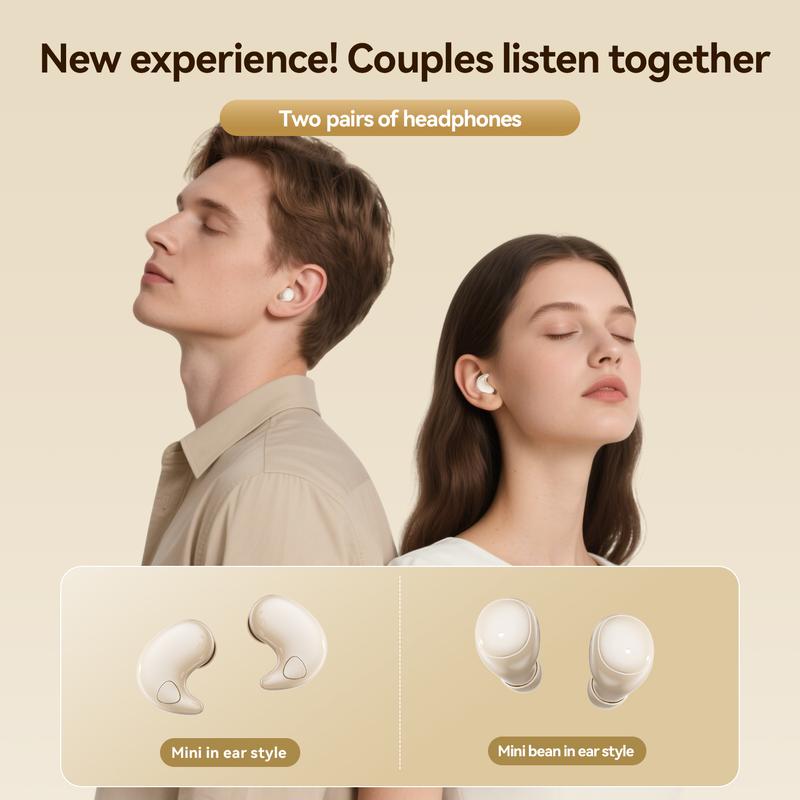 CHENRUIDA 2 Pairs Mini Bluetooth Earbuds, Nearly Invisible Sleep Headphones Set, 360° Surround Sound Experience, Superior Battery Life, with Portable Charging Case, Perfect for Sleeping, Sports, Studying and Relaxing