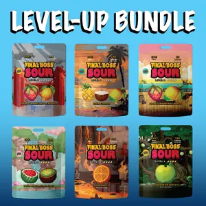 Final Boss Sour - Level-Up Bundle Variety Pack (6-Pack) | Real Dried Fruit | Fruit Snack Coconut Watermelon Peach Freezedried