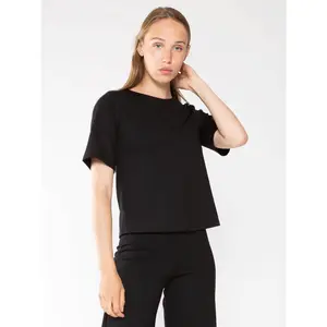 Ponte Knit Short Sleeve Top Extended - Wholesale