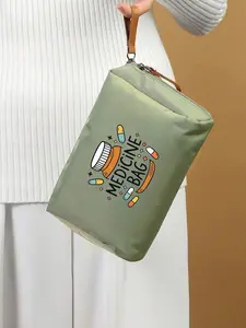 Portable Medicine Pouch, Compact First Aid Kit, Pill Pattern Makeup Bag, Ideal for Daily Use, Outdoor, Travel, Multi-Functional Fabric Medicinal Bag