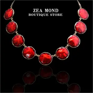 Copper alloy resin fashion necklace for women, versatile style JY-ZH-50