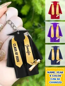 Personalized Graduation Gown Car Ornament, Custom Grad Keychain Decoration, Graduation Gift