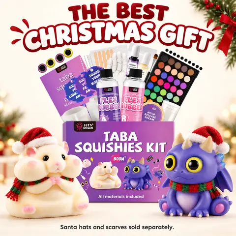 DIY Taba Squishy Making Kit for Beginners, Cute Hamster & Dragon Molds, Soft Silicone Gel, Pigments & Accessories, Kawaii Squishy Crafts, Christmas, Thanksgiving & Birthday Gifts, Family Craft Night - LET'S RESIN