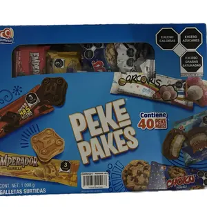 Emperador Mexican Cookies - Peke Pakes with 40 Assorted Cookies Including Chokis & Imperador Vanilla - 1096g Box