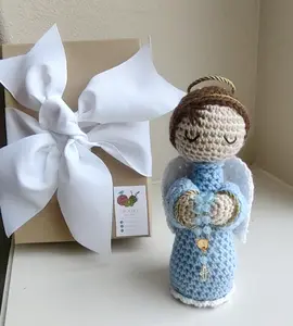 Beautiful Blue Rosary Crochet Angel Personalized