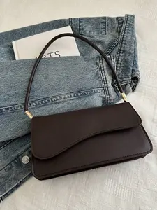 Fashionable Solid Color Asymmetrical Flap Vintage Minimalist Elegant Shoulder Bag , Small Bags