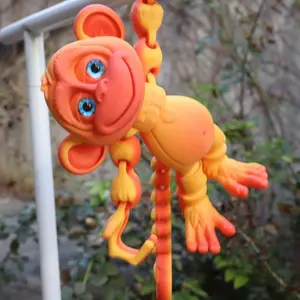 3D Printed Climbing Monkey Craft Ornament, Creative Jointed Animal Toy Model, Unique Gift Idea, Trendy Collectible Handmade Item