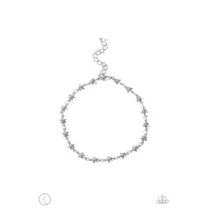 Starry Swing Dance - Silver Star Anklet - Paparazzi