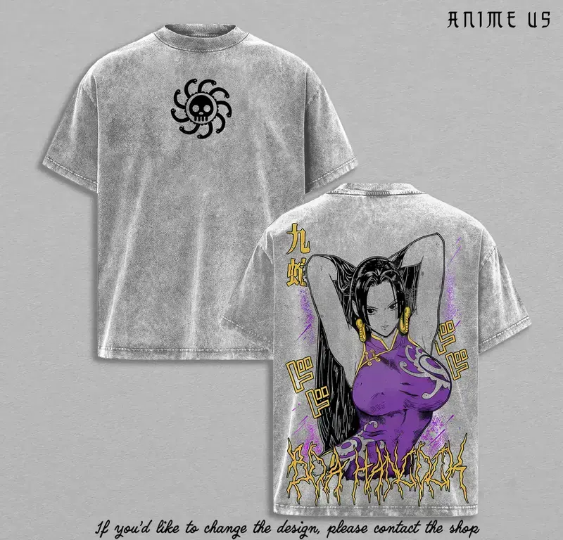 Boa Hancock Tee | Kuja Pirates Empress Shirt | Snake Princess Graphic Vintage Washed T-Shirt | Anime Streetwear Oversized Top | Haki Queen Design