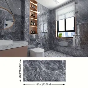 New 20pcs/40Pcs White Marble Tile Wall Stickers, Easy To Stick And Peel, Waterproof Self-Adhesive Panels For Kitchen, Living Room, Bathroom, Corridor, Home And Dormitory, 23.62*11.8i