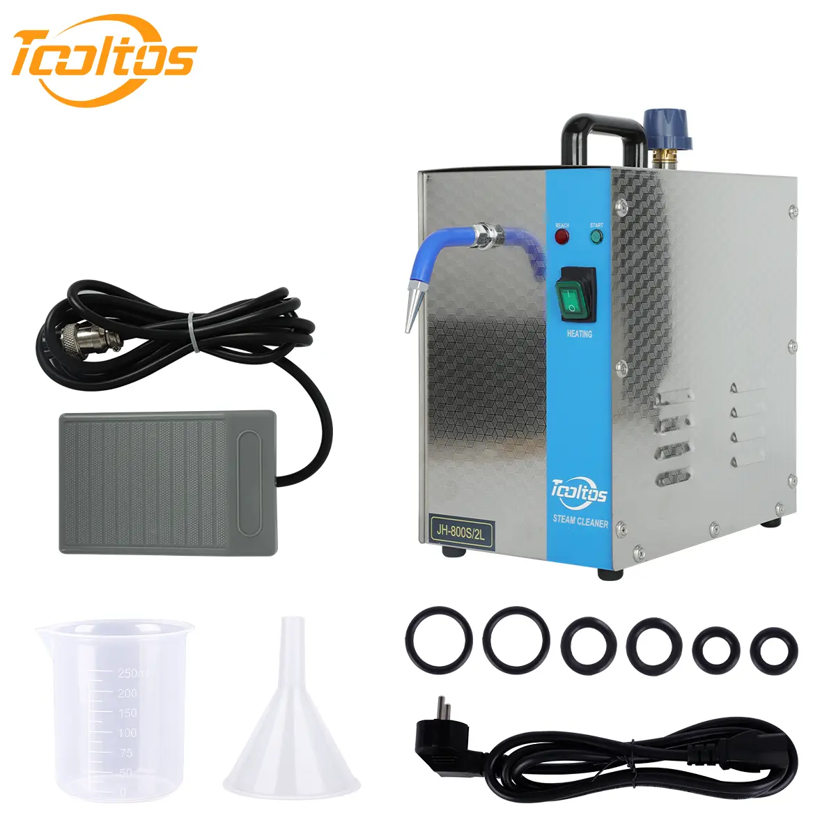 TOOLTOS Durable 2L 1300W 304 Stainless Steel High-Pressure Steam Cleaner - 110V or 220V Dual Voltage Sanitizer with 4bar Deep Clean, 1x ft Switch Controller, Hands-Free Use for Beading, Jewelry Making DIY Projects, Steam Sanitizer