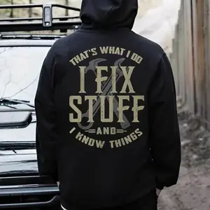 That’s What I Do I Fix Stuff And I Know Things Hoodie – Vintage Handyman T Shirt, Blue Collar Dad Sweatshirt Hoodie - Sweatshirt
