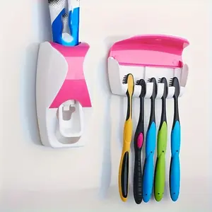 1pc Wall mounted automatic toothpaste squeezer set, no electricity required