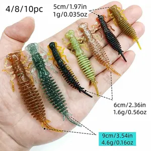 Realistic Dragonfly Larva Fishing Lures, 9 Colors, 1.97in/2.36in/3.54in, Spring Summer Bass Fishing Essentials, Gift for Fishermen