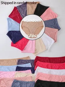 Women's Plus Size Breathable Underwear, Sexy Fitted Design, Thin Fabric, Random Color & Style, All Season Comfort