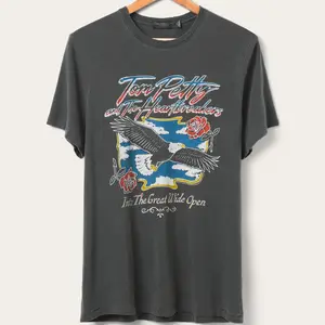 Vintage #Tom #Petty And The Heartbreakers Great Wide Open Band T-Shirt, Eagle And Roses Graphic Tee, Classic Rock Fan Tee, Unisex Fit, Streetwear 	