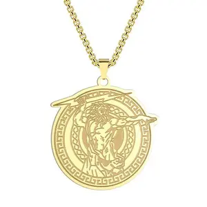 Hot Selling New Stainless Steel Zeus Pendant Necklace Greek Mythology Sky Thunder God Pendant Necklace Personalized Art