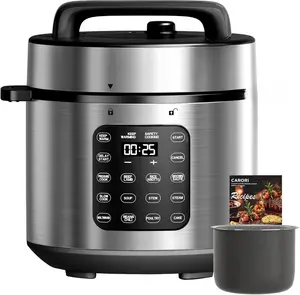 9-in-1 Electric Pressure Cooker, 1000W Instant Multi-Cooker with IMD Touchscreen, Olla de Presion, Non-Stick Pot, Rice Cook, Slow Cook, Steamer, Sauté, Warmer, Safe Venting, Silver 8 Qt