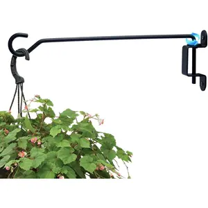 MENG ZHI AO 16 Inch Black Swivel Plant Hangers Bracket Heavy Duty Iron Hanging Bracket Outdoor Plant Hanging Hook for Bird Feeder Pots Wind Chimes Etc